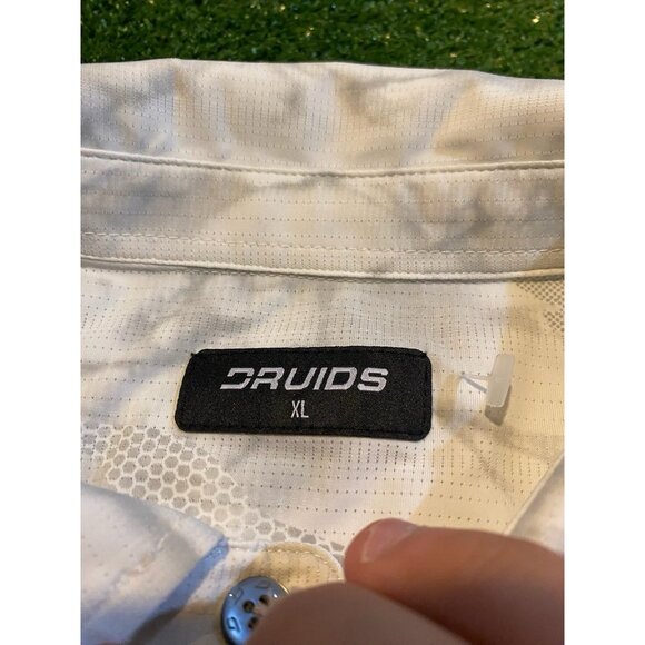 Druids polo mens XL white gray moisture wicking lighweight breathable Nylon RK - Picture 3 of 11